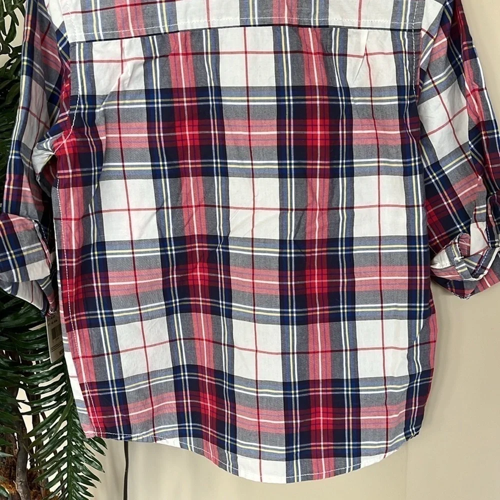 Brand New OshKosh B’Gosh Plaid Button Down Shirt Collared Cotton Long Sleeve